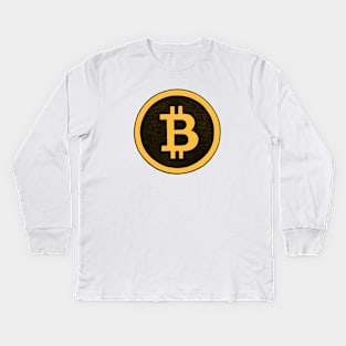 Bitcoin City, a bright future, modern orange city Kids Long Sleeve T-Shirt